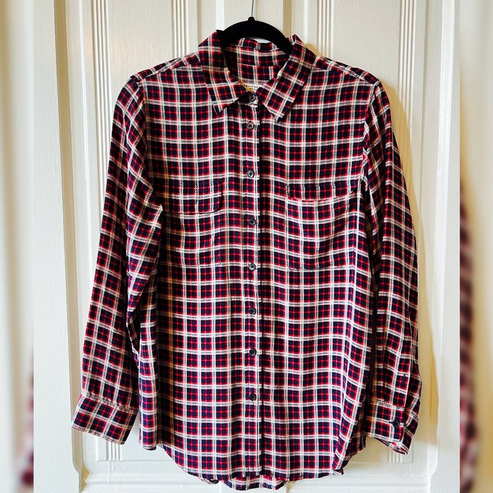 ✔  (SOLD) Equipment Women's 100% Silk Plaid Button Down Blouse